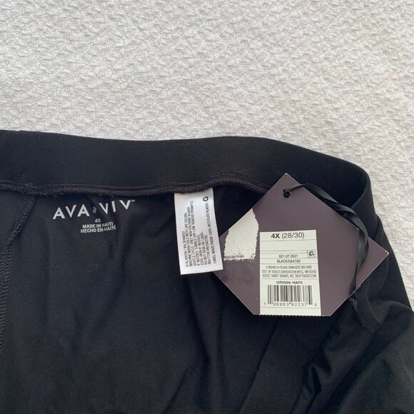 NEW Ava & Viv black pull on elastic waist casual career workout leggings - Picture 4 of 7